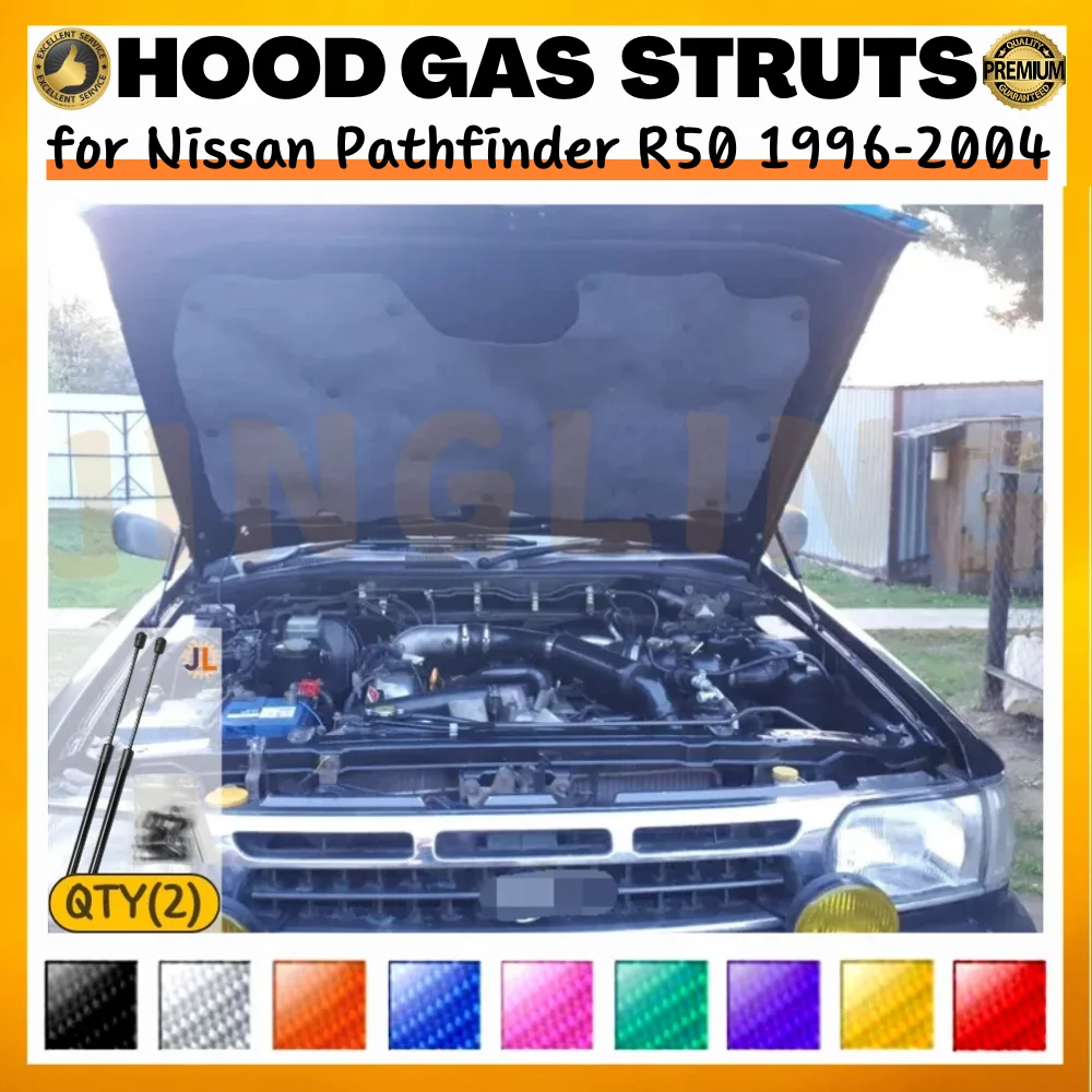 

Qty(2) Hood Struts for Nissan Pathfinder R50 1996-2004 Infiniti QX4 Front Bonnet Modify Gas Springs Shock Absorber Lift Support