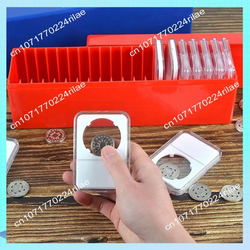 A17Z 2Pcs Plastic Coin Box Coin Identification Box Storage Box Compatible With 20 Slab Coin Holders, For Collectors Coin Storage
