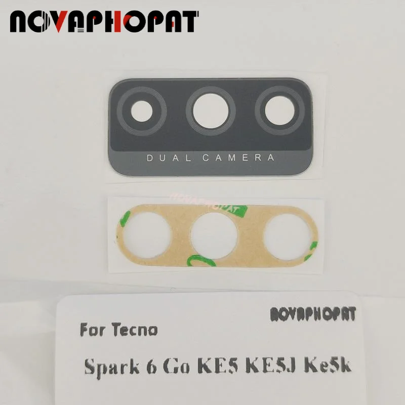 1PC Back Rear Camera Glass Lens With Ahesive For Tecno Spark 6 Go KE5 KE5j KE5k