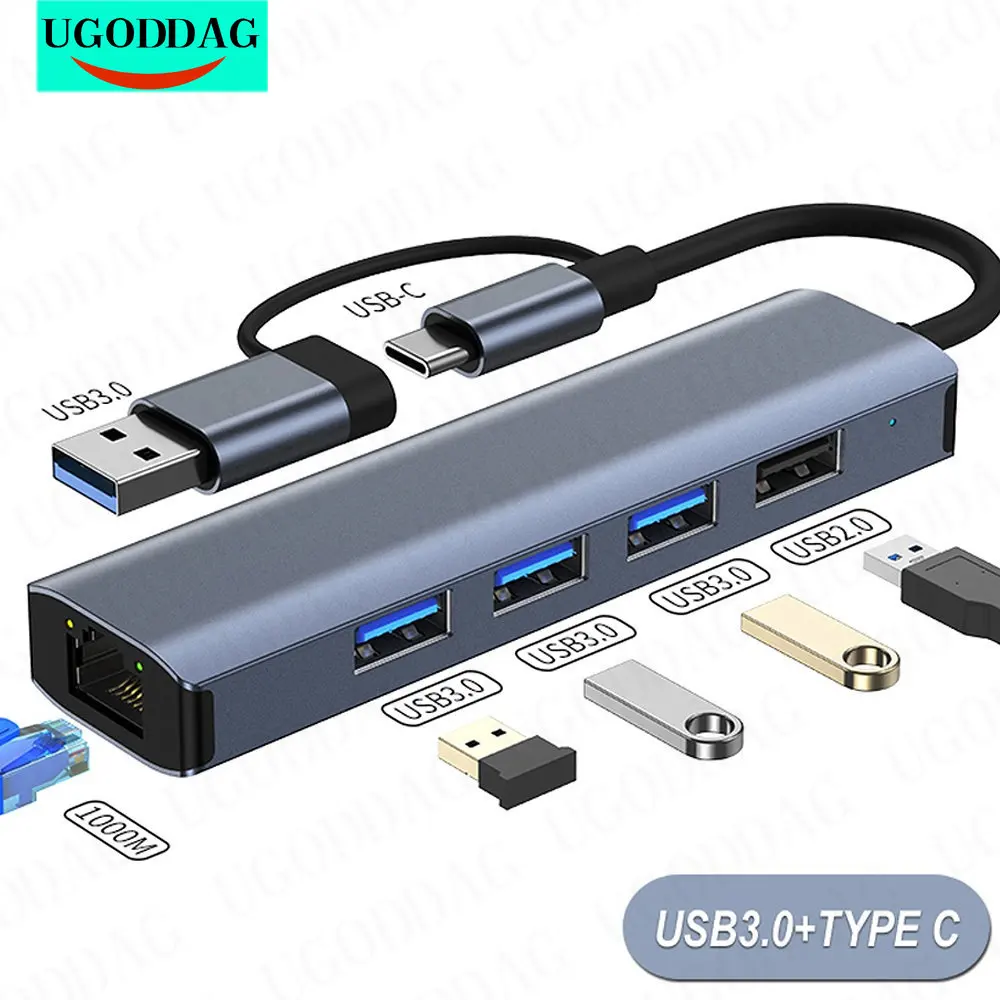 

Док-станция с USB Type-C на RJ45, 1000 Мбит/с