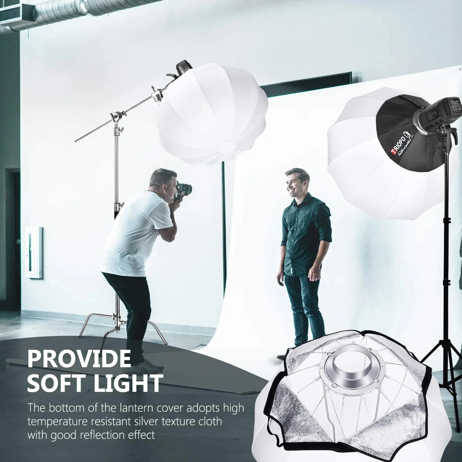 TRIOPO Lantern Softbox Light 55/65/85cm Quick Release for Studio Light Sokani COLBOR Godox Aputure Bowens Mount LED Video Light