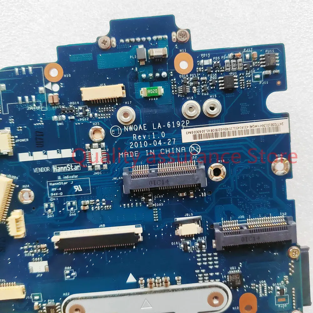 For Toshiba Satellite A665D-S5172 A660D A655D Laptop Motherboard NWQAE LA-6192P MainBoard K000108480 DDR3 Free CPU