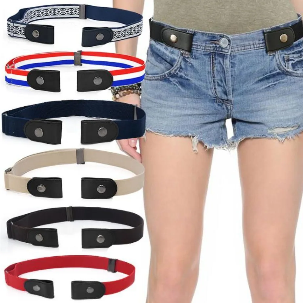 

200pcs/Lot Buckle-Free Elastic Buckle Free No Buckle Stretch Belt Women's Plus Belts For Jeans Pants Dresses