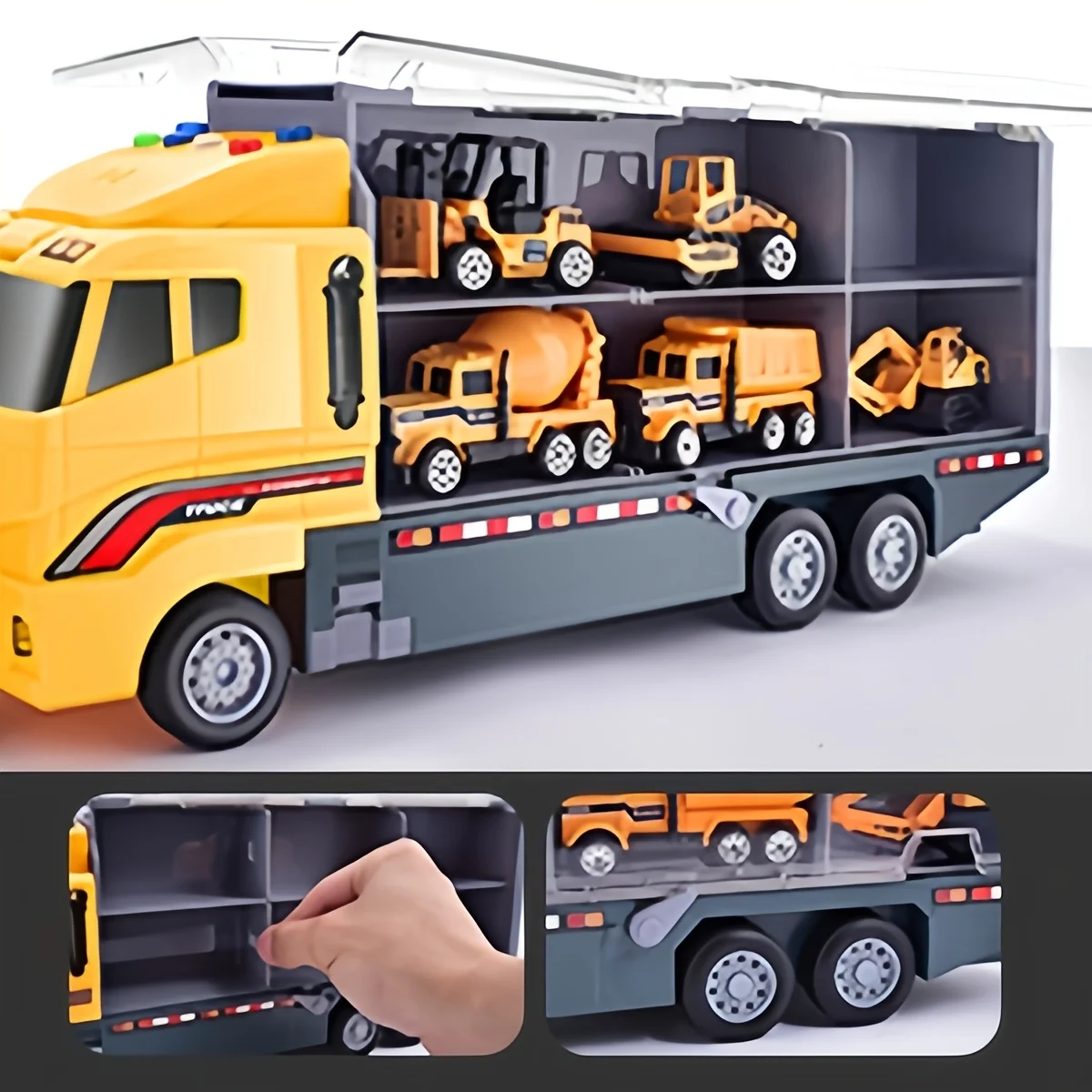 Set di giocattoli per camion da trasporto da costruzione, macchinina da costruzione pressofusa, set di giocattoli per camion in metallo in lega di giocattoli per bambini, regalo di compleanno perfetto