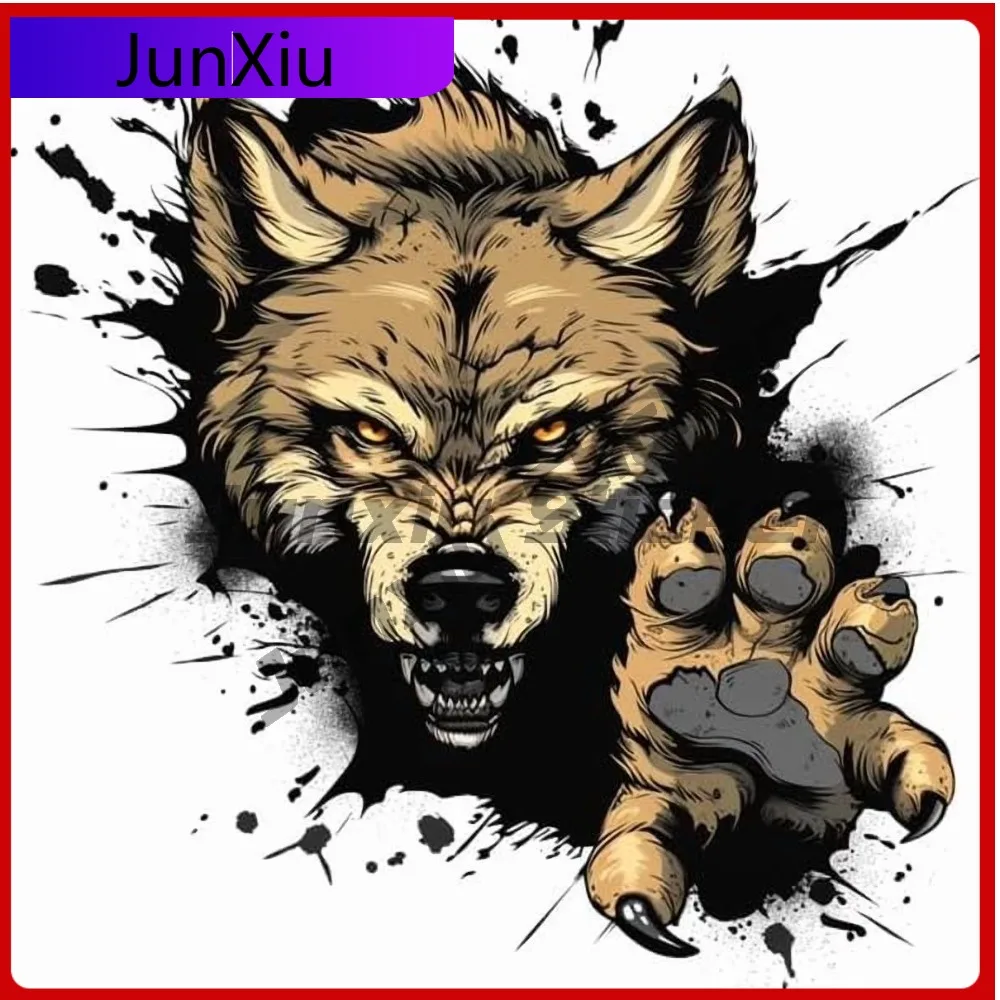 

Wolf with Paws, 3D Retro Car Laptop Window Bumper Waterproof Vinyl Decal Sticker Vintage Vintage Cute Aesthetic Cute Trendy