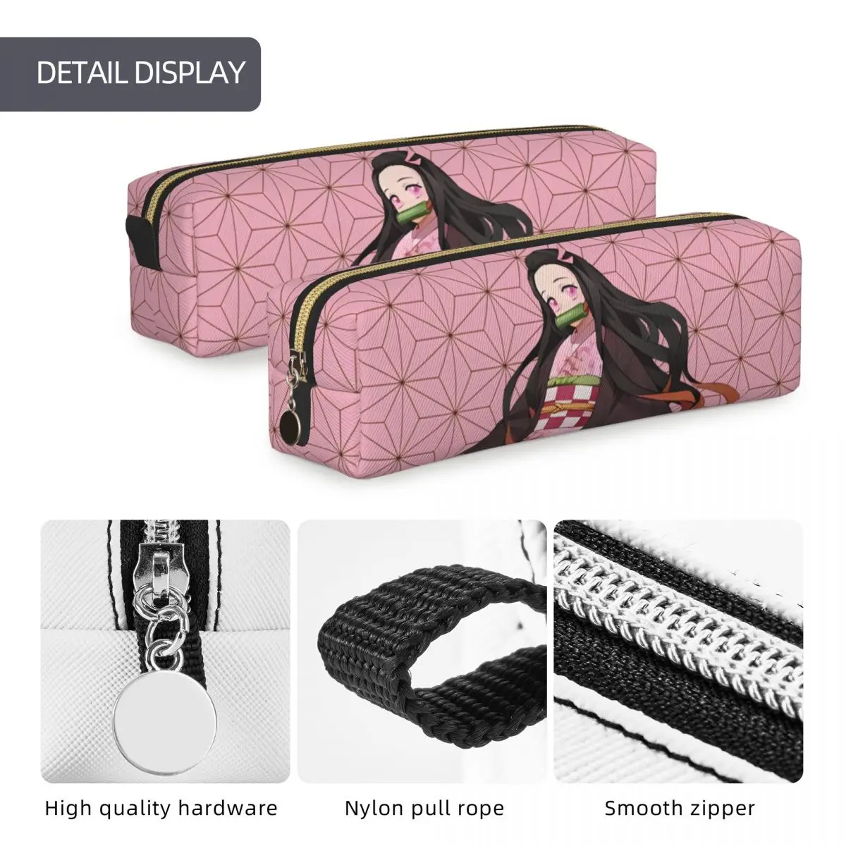 شيطان القاتل مقلمة جديدة النساء لطيف Nezuko حامل قلم أكياس طالب تخزين كبير مكتب هدية pencelcases