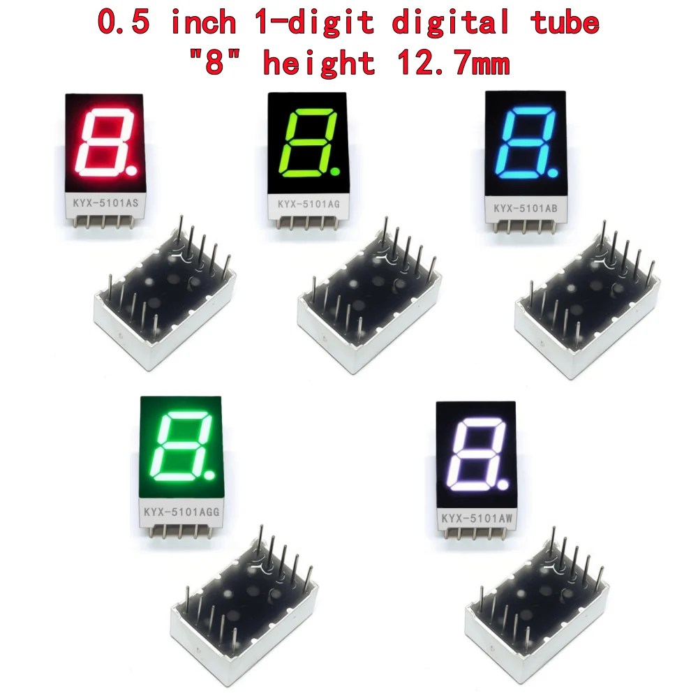 10PCS 0.5-inch 1-digit numeric tube 12.7mmX19mm digital display 
