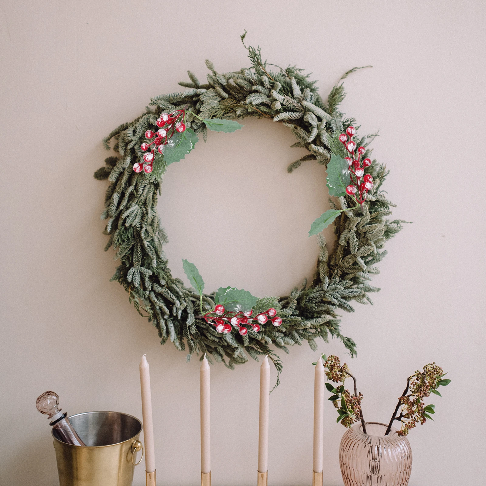 

12Pcs Creative Christmas Berry Wreaths Ornaments Simulation Pendants Xmas Tree Festival Home Hanging Decorative Party Decor