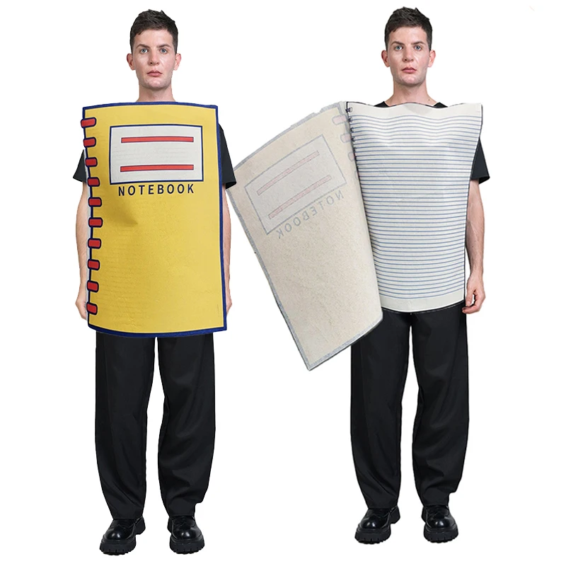 Unisex Men Women School Supplies Funny Fancy Dress Up Adult Notebook & Pencil Couples Halloween Costume view 6