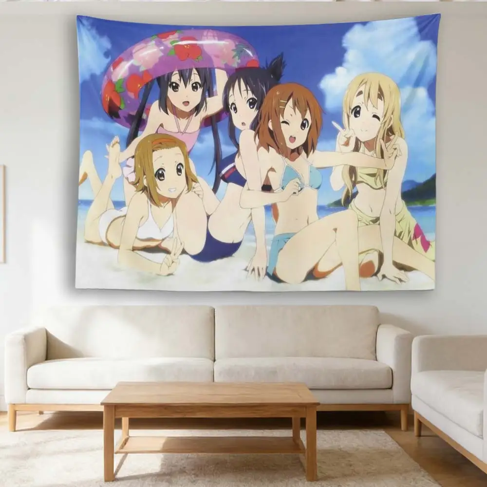 Hokago Tea Time Anime Beach Tapestry Wall Hanging for Bedroom Dorm Decor