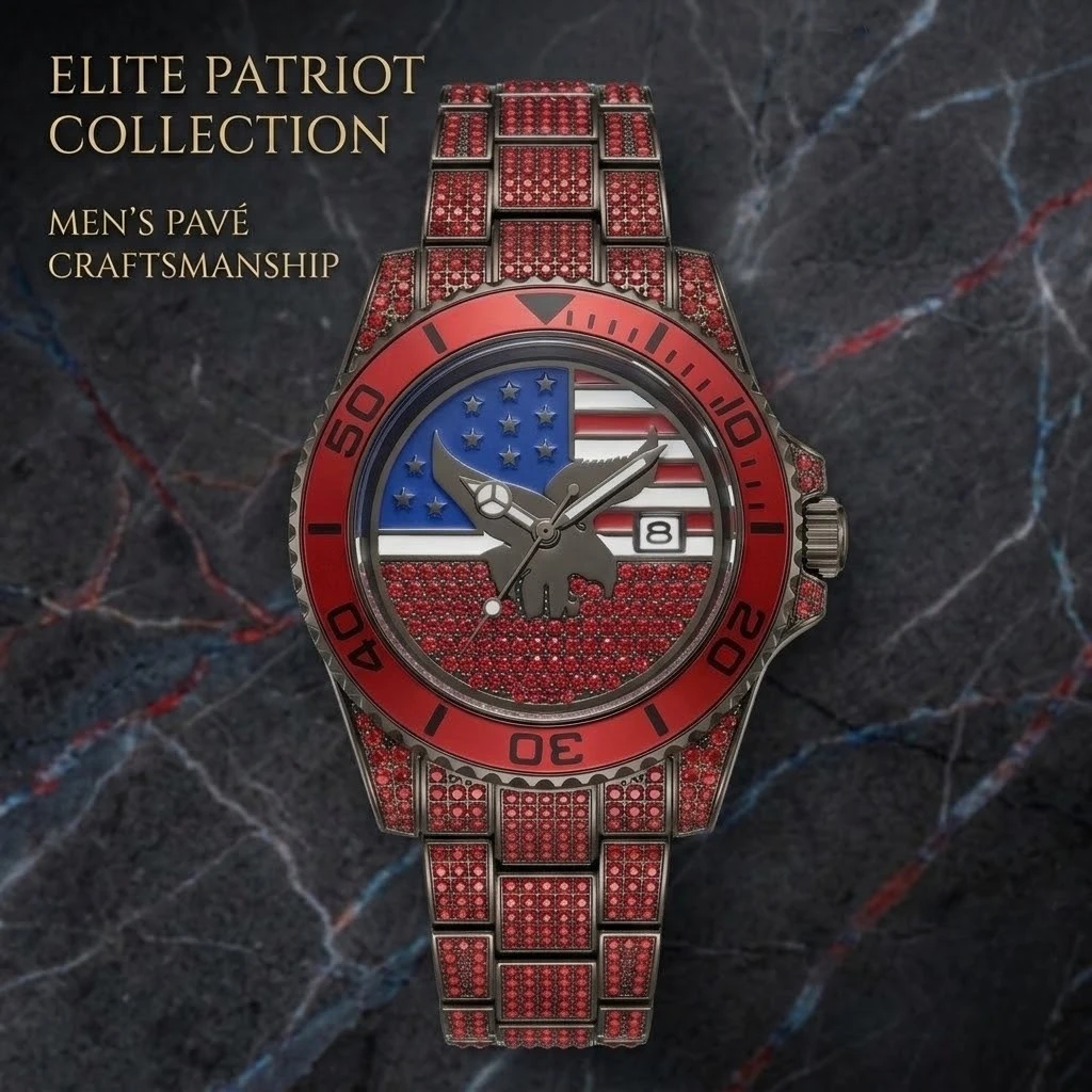 Men's badge totem calendar watch, block dense cluster shape strap, street trendy luxury style