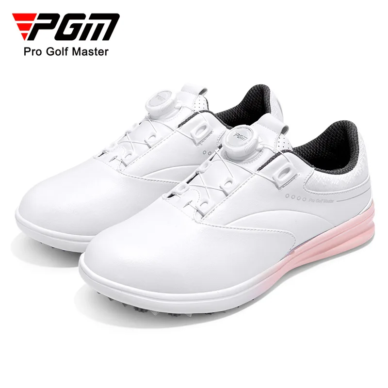 Sapatos de golfe femininos pgm, tênis esportivos casuais para mulheres, cadarço rápido, microfibra, à prova d'água, antiderrapante xz301, atacado