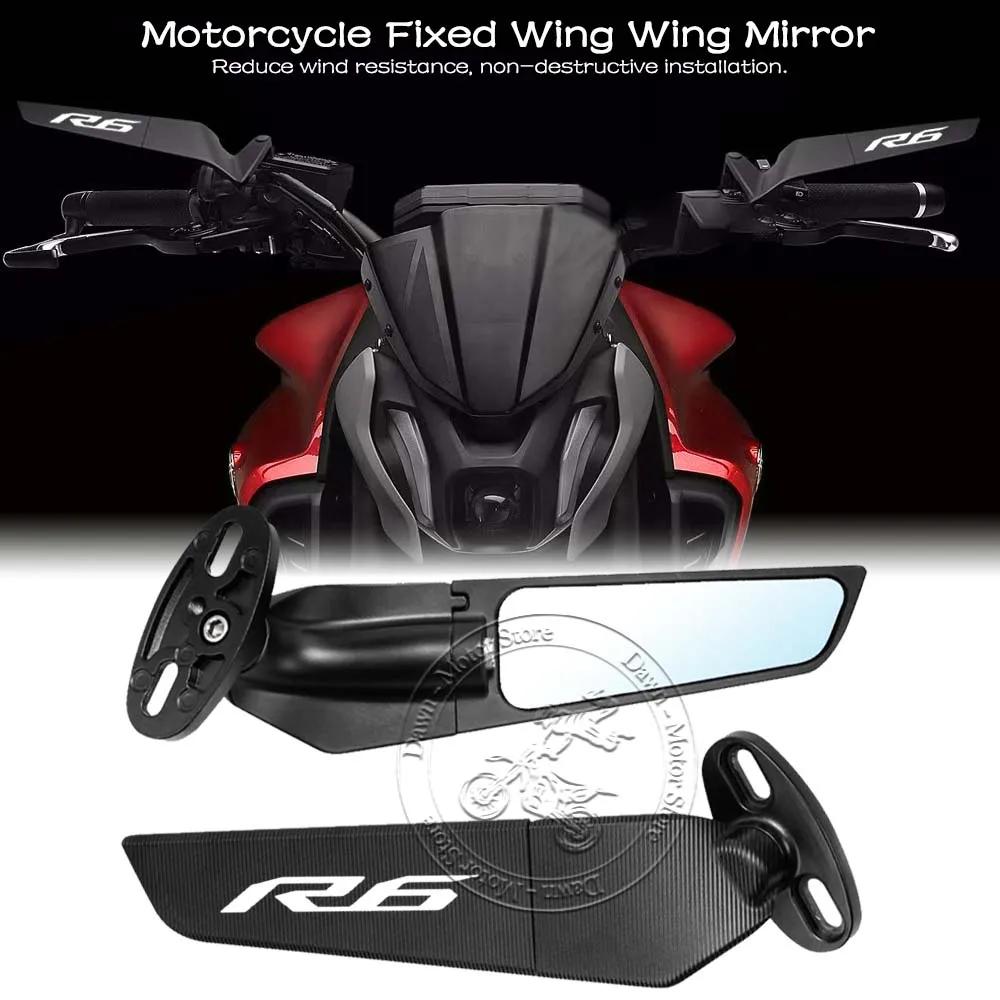 

For Yamaha YZFR6 YZF-R6 YZF R6 R6S New Pattern Anti-fog High Quality Motorcycle CNC Rearview Mirror Fixed Wing