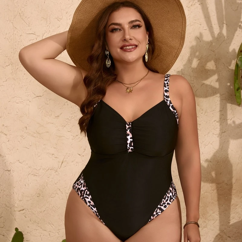 2024 Plus Size Bikini Set High Waist Swimwear Women Solid Swimsuit Female Beachwear Bathers Swimming Bathing Swim Suit