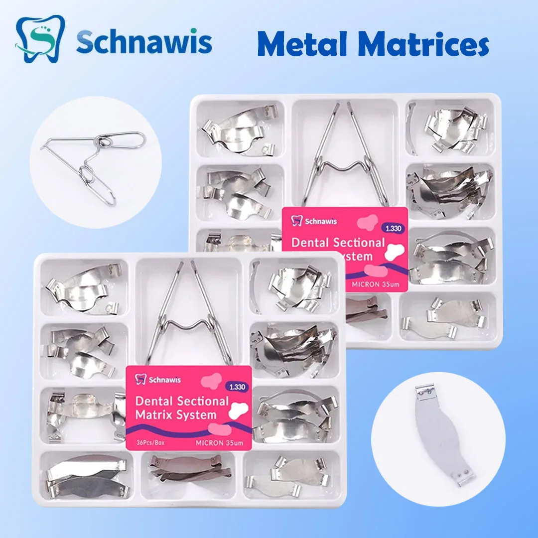 

Dental Sectional Contoured Metal Matrices Matrix With Springclip Denspay No.1.330 Band Resin Clamping/Seperating Dentist Tools