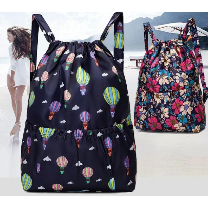 حقيبة ظهر كلاسيكية مطبوعة لصالة الألعاب الرياضية للنساء، جيوب متعددة، حقائب برباط، فصل جاف ورطب، سفر رياضي، Bac #2