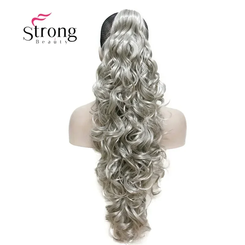 Strongbeauty-aplique de cabelo cacheado sintético, 32 polegadas, extensão de rabo de cavalo, grampo sintético, 270g, com uma garra/garra, clipe