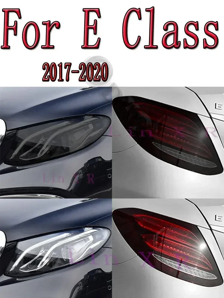 For Mercedes Benz E Class W213 C238 S213 A238 E63 AMG Car Headlight Tint Black Protective Film Taillight Transparent TPU Sticker