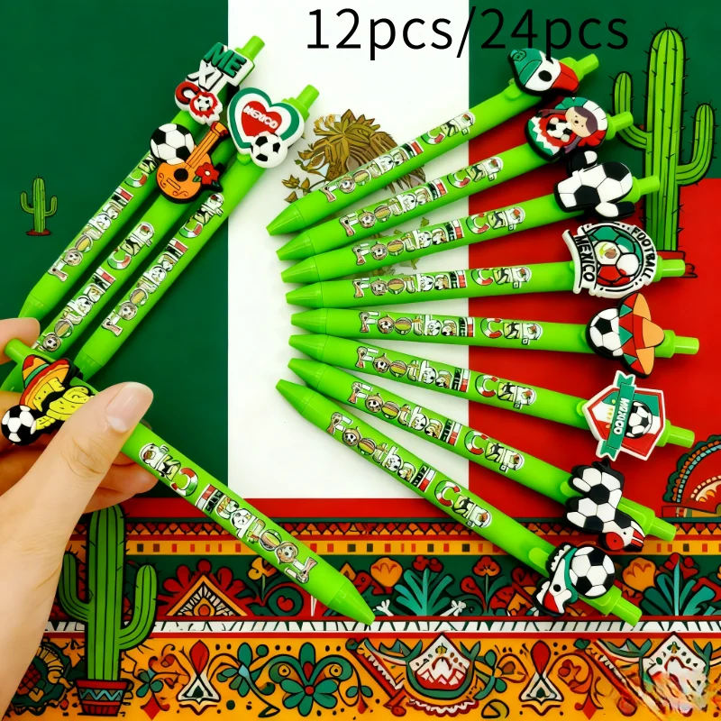 

12pcs/24pcs Creative Mexico Series Ball Pen Fans Victory Ball Pen Football Enthusiast Gift Pen