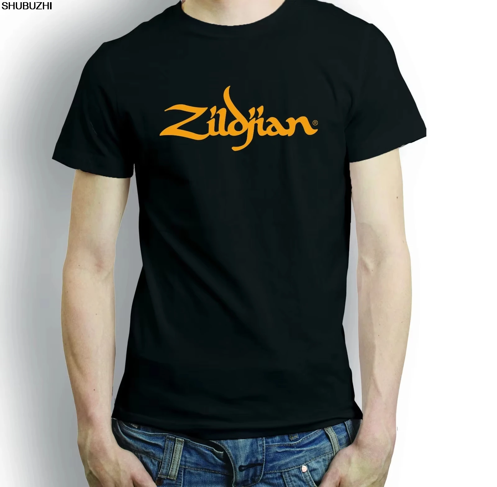 Camiseta negra de algodón para hombre, camiseta ZILDJIAN CYMBALS DRUMS, camiseta de baterista, guitarra, música, Hip-Hop turco, camiseta sencilla con empalmes, Sbz128