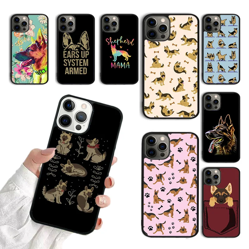 German Shepherd Dog Cartoon Phone Case For iPhone 15 16 SE2020 11 12 13 14 Pro Max Mini Cover For iPhone Max 6 7 8 Plus Funda