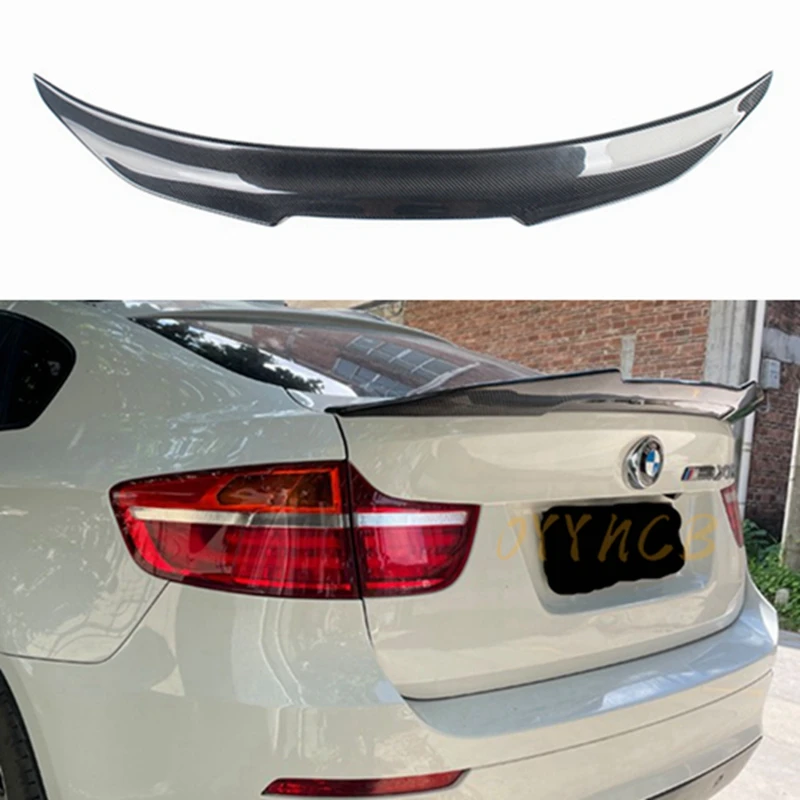 

FOR BMW X6 E71 PSM Style Carbon fiber Rear Spoiler Trunk wing 2007-2014 FRP glossy black Forged carbon