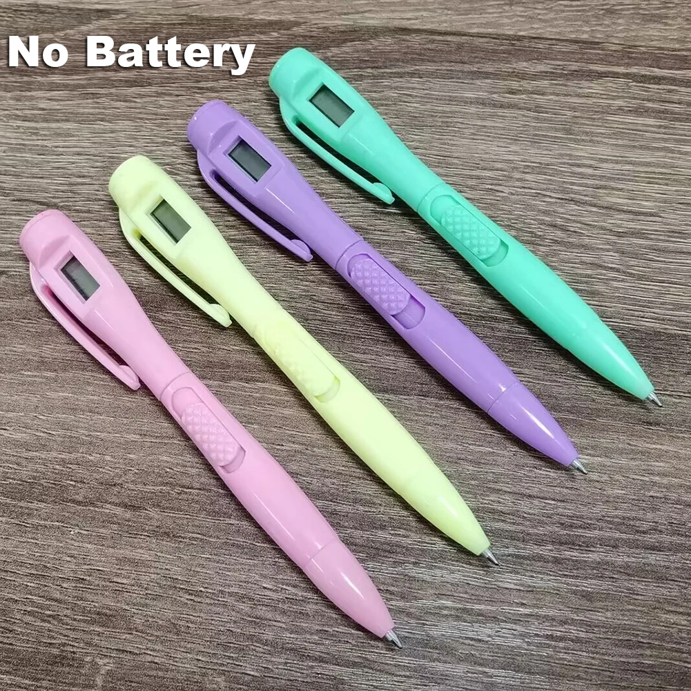 5 Pcs Creative Clock Test Pen 0.7mm Ballpoint Pen Clock Display Pen This promotion does not include battery writing pens