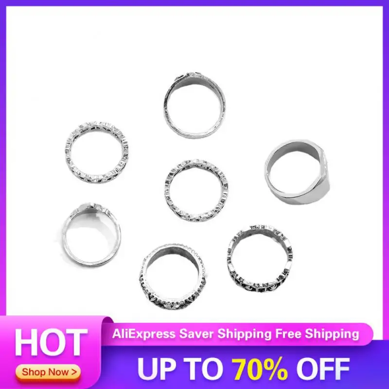 Street Fashion Stylish Eye-catching Street Style Jewelry Hollow Ring Statement Jewelry Trending Dripping Oil Versatile Trendy