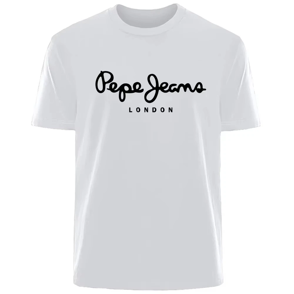 Pepe Jeans London Camiseta blanca para hombre y mujer, informal, de algodón, manga corta, ropa de calle