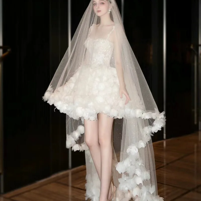 Robe de Mariée Légère à Bretelles Françaises K1, Design Littéraire, Nouvelle Collection Été 2024