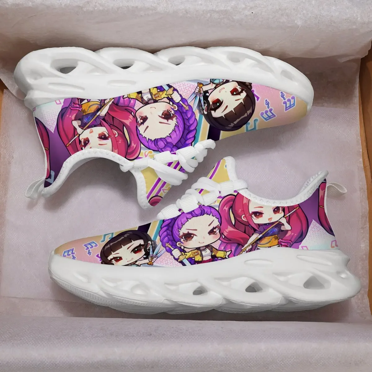 Children's Casual Shoes Cartoon Girls Music Notes Print Casual Sports Sneakers Casual Running Shoes for Men Women Larges