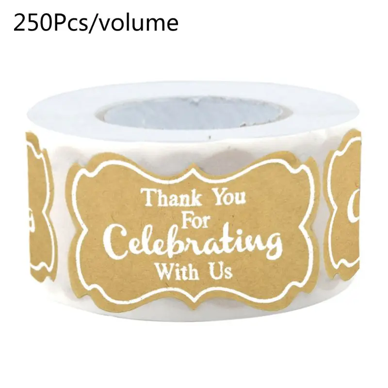 

Thank You for Celebrating with Us Stickers 500pcs/roll Handmade Sealing Label Tag Sticker for Thanksgiving Cards Supply
