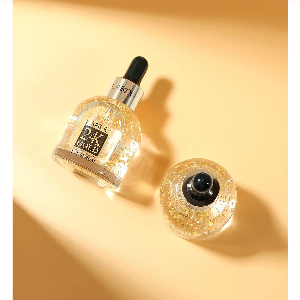 LAIKOU 24K Nano Gold Snail Eye Essence 30ml – Dark Circles Reducer Fine Lines Smoother Hydrating Moisturizing Firming Brightenin