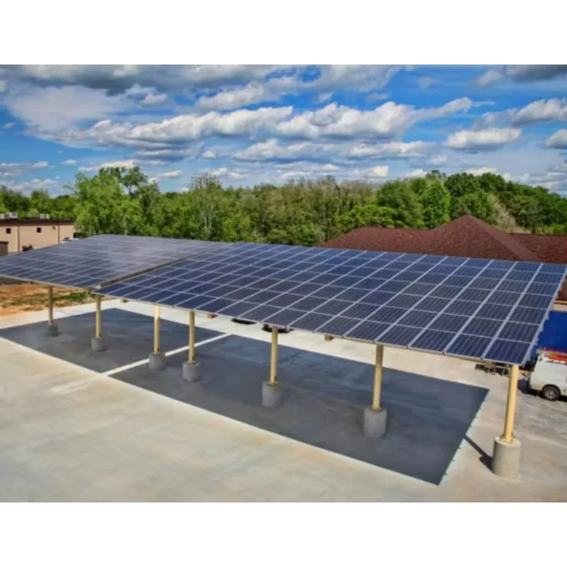 Heavy Duty Solar Carport Mounting System with Aluminum Rail & Galvanized Steel Structure
