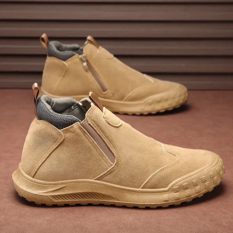 

Новая мужская защитная обувь, водонепроницаемая обувь с низким вырезом, противоскользящая, для улицы, износостойкая, повседневная, дышащая рабочая обувь.