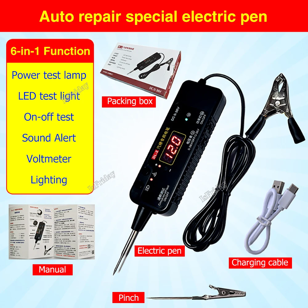 Upgrade Nieuwe Auto Circuit Tester Dc 0-36V Voertuig Puls Sensor Signaal Led Licht Testen Pen Sonde Auto Power Voltmeter