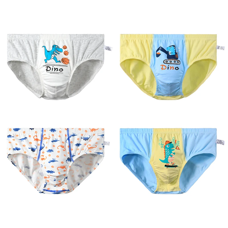 4-teilige Jungen-Unterhosen, dreieckige Kinder-Shorts aus Baumwolle, Baby-Unterhosen ohne Kneifen, Ecken, große und kleine Jungen, Kind