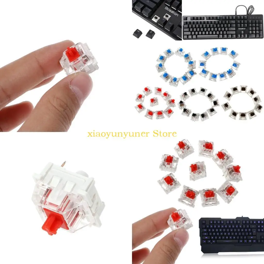 

P9JB 10 pcs Red Switches for Keyswitch Mechanical Keyboard Shaft for Key Tester 3Pin