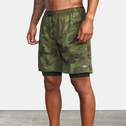 2022 New Camouflage Fashion Breathable Training Fitness Men's Shorts 2 IN1 Double Gym Male Bodybuilding Sports Elasticity Shorts