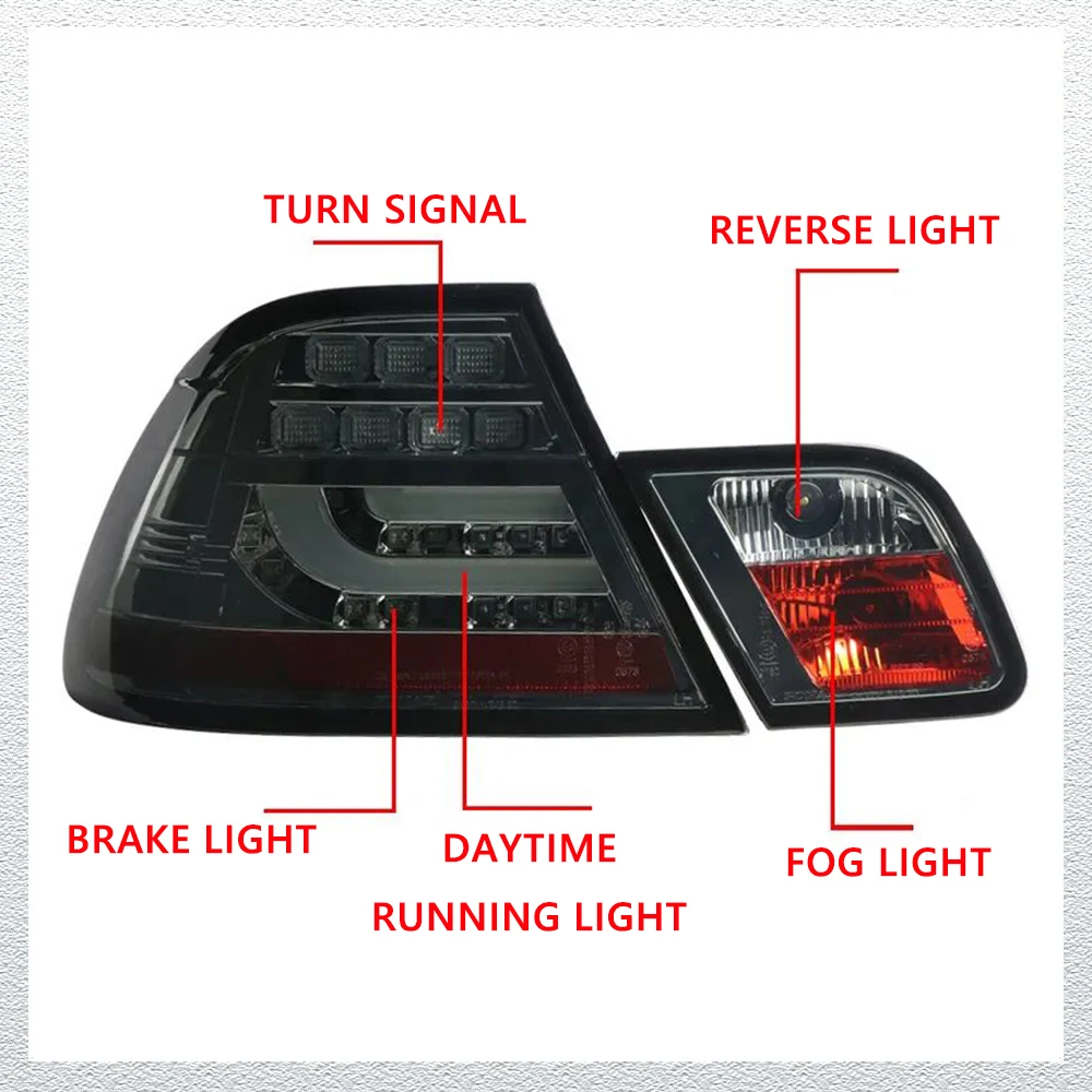 أضواء خلفية LED لسيارات BMW E46 2 أبواب 1998-2002 نمط جديد Led DRL سيارة المصابيح الخلفية الجمعية إشارة الملحقات تعديل مصباح