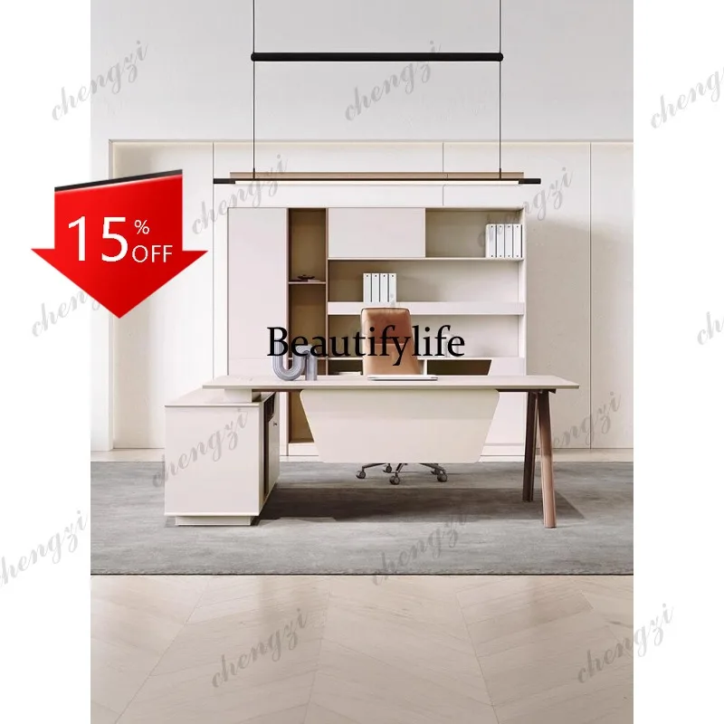 D80 New Chinese-style boss table, general manager single large desk, simple office combination, office leadership table
