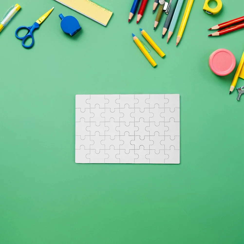 12 قطعة بانوراما فارغة التسامي الفراغات الأبيض Diy بها بنفسك نقل الحرارة الحرفية للأطفال لعبة تعليمية خشبية لغز قطع التسامي #2