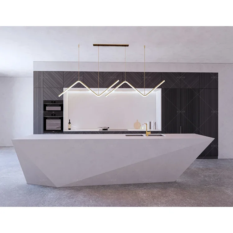 Îlot de cuisine blanc moderne, pour bar et maison