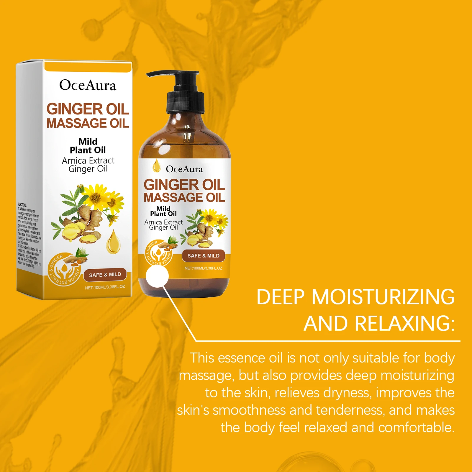 Body Massage Oil Relieve Muscle Fatigue Improve Skin Dry Condition Relieve Body Tightness Smoothing Brightening Moisturizing