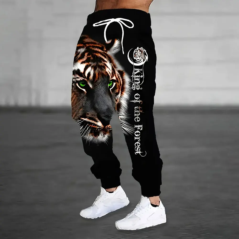 

2026 New Fashion Graffiti Printed Sweatpants Men's Large Size Loose Casual Pocket Drawstring Sweatpants Winter Thick Warm Pants