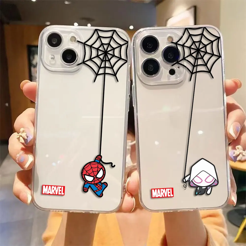 

Cartoon Spider-Man Spider Cover Clear Phone Case For Samsung Galaxy S25 S24 S23 S22 S21 S20 S10 FE M23 M54 PLUS ULTRA Case Funda