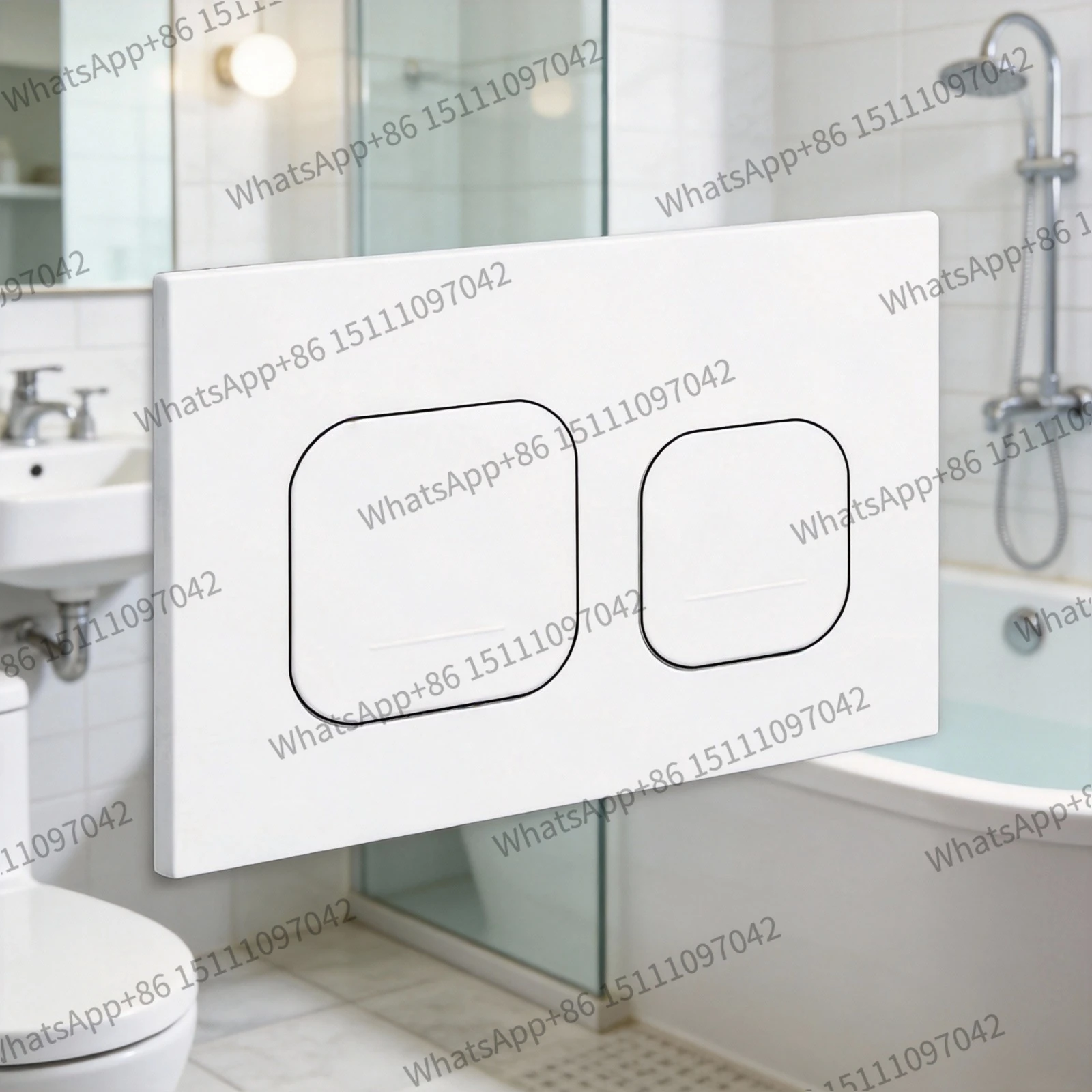 Dual Flush Push Plate Compatible with Geberit Sigma01 Delta 21 Series Glacier White Button Concealed Wall Toilet Tank Components