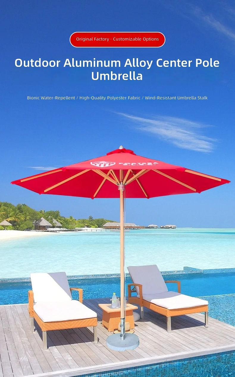 Outdoor Patio Umbrella, 9ft Sun Shade Umbrella for Garden, Market, Camping, Portable with Tilt Mechanism, Night Market Trendy