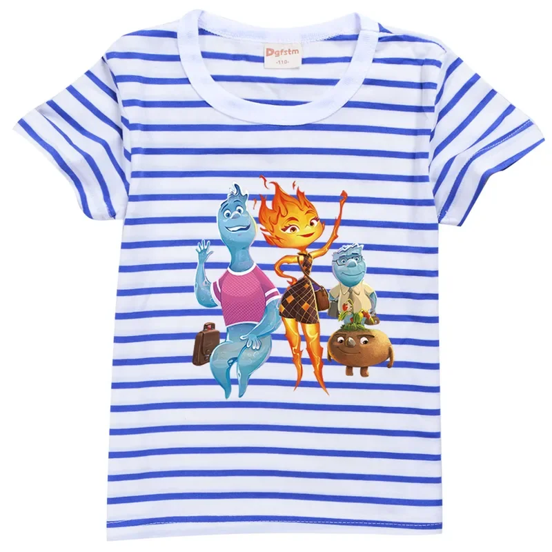 Crazy elemental pajamas set summer children Short Sleeve T shirt sleepwear pyjamas ember fire Wade printing baby suit clothing