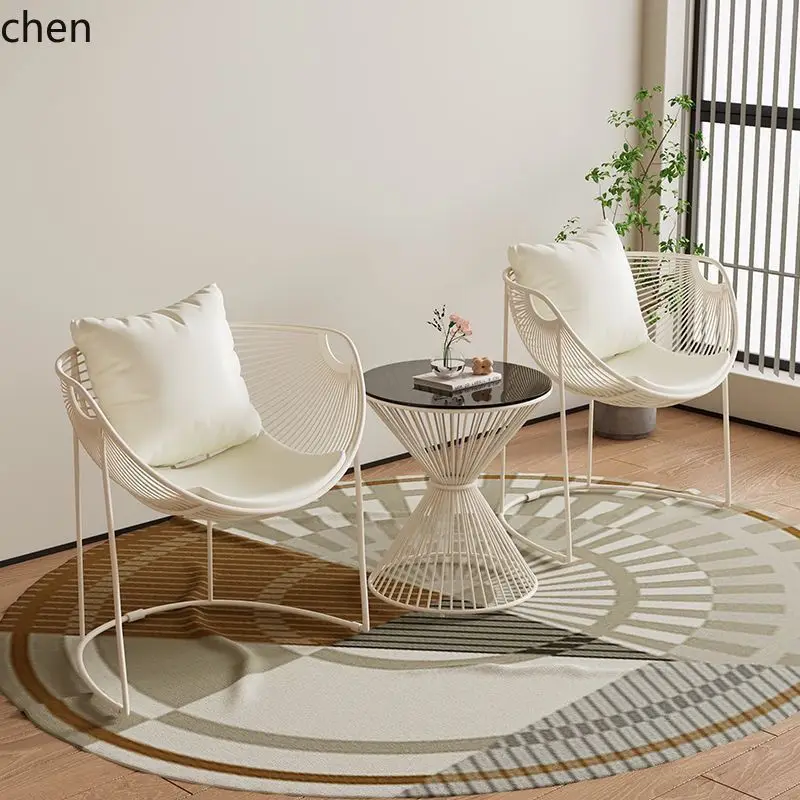 YFY  Balcony Leisure Table and Chair Sofa Chair Home Coffee Table Three-Piece Set Simple One-Table Courtyard Combination
